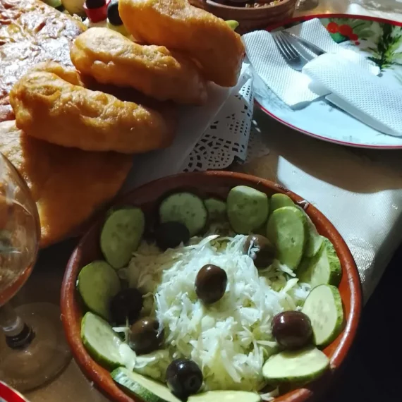 Traditional homemade dishes shared at the table