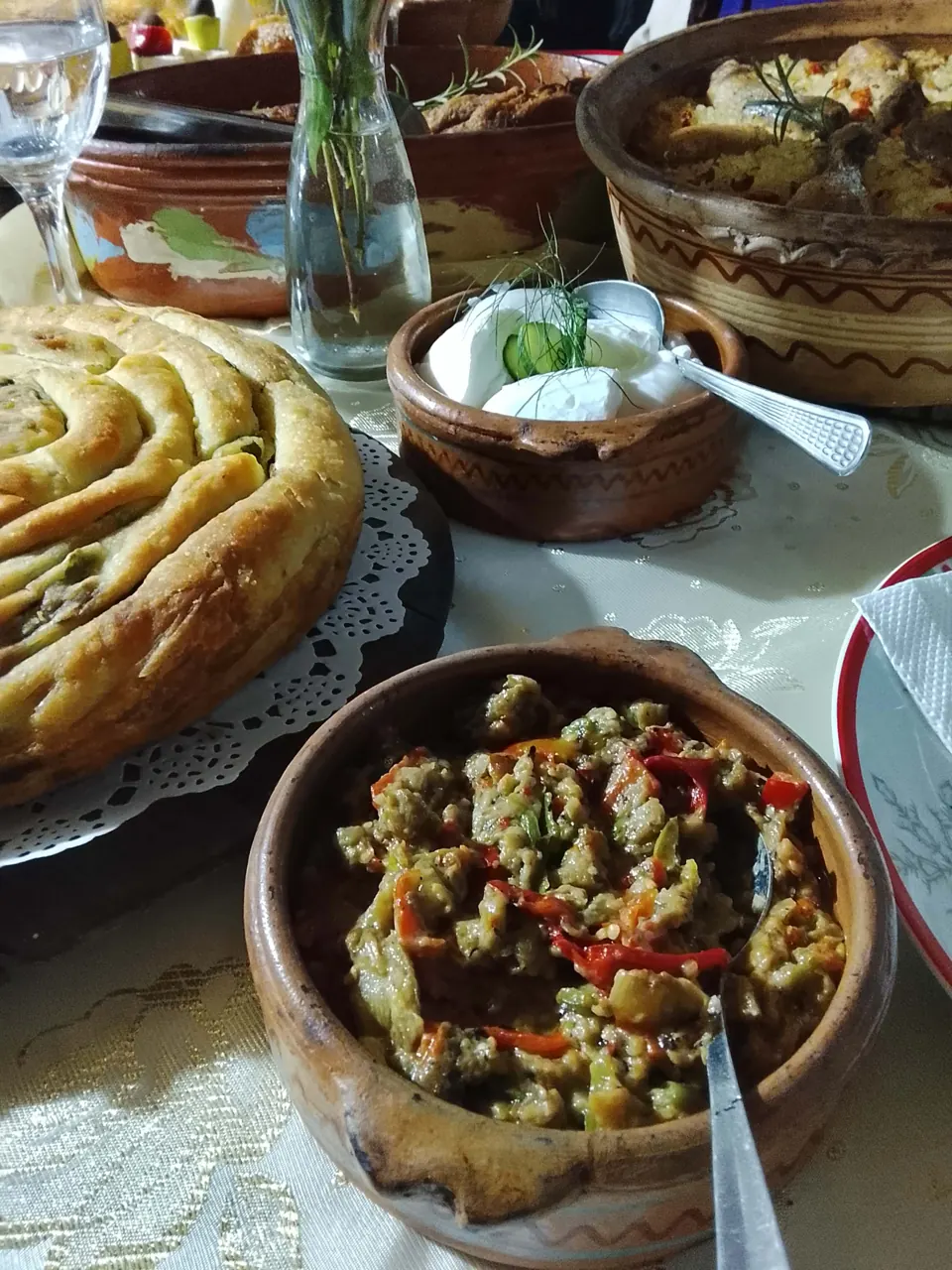 Homemade food at a Macedonian table