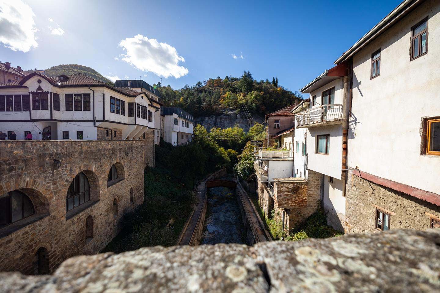 The stone bridges and traditional houses of Kratovo