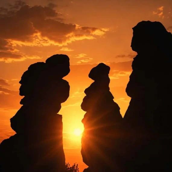 Sunrise between the stones at Kokino