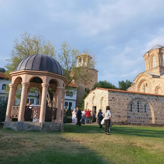 The church and courtyard at Lesnovo Monastery